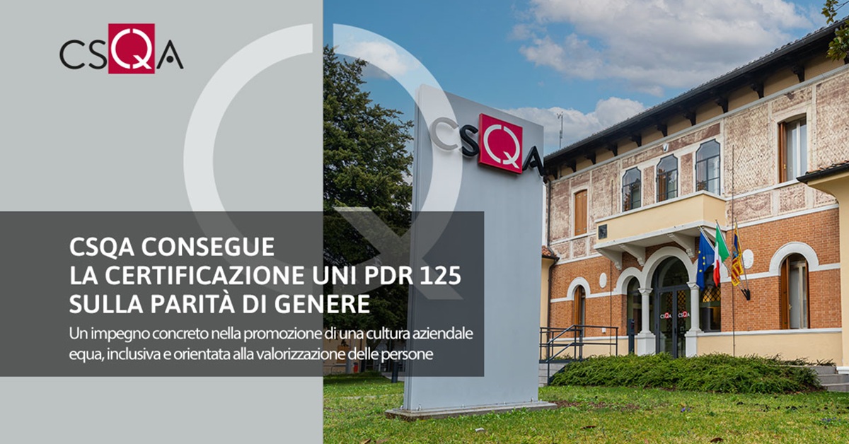 CSQA consegue la certificazione UNI PdR 125 sulla Parità di Genere